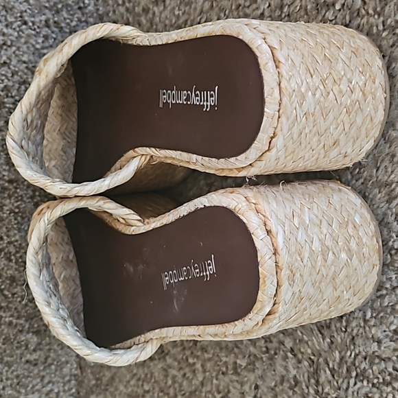 Jeffrey Campbell Marla woven natural sea grass heeled sandals size 7 - Picture 3 of 11